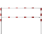Stationary access barriers | for bolting on site | with top and quarter-bent bar | hot-dip galvanized and white coatedwith red reflecting stripes | total width: 2000 mm